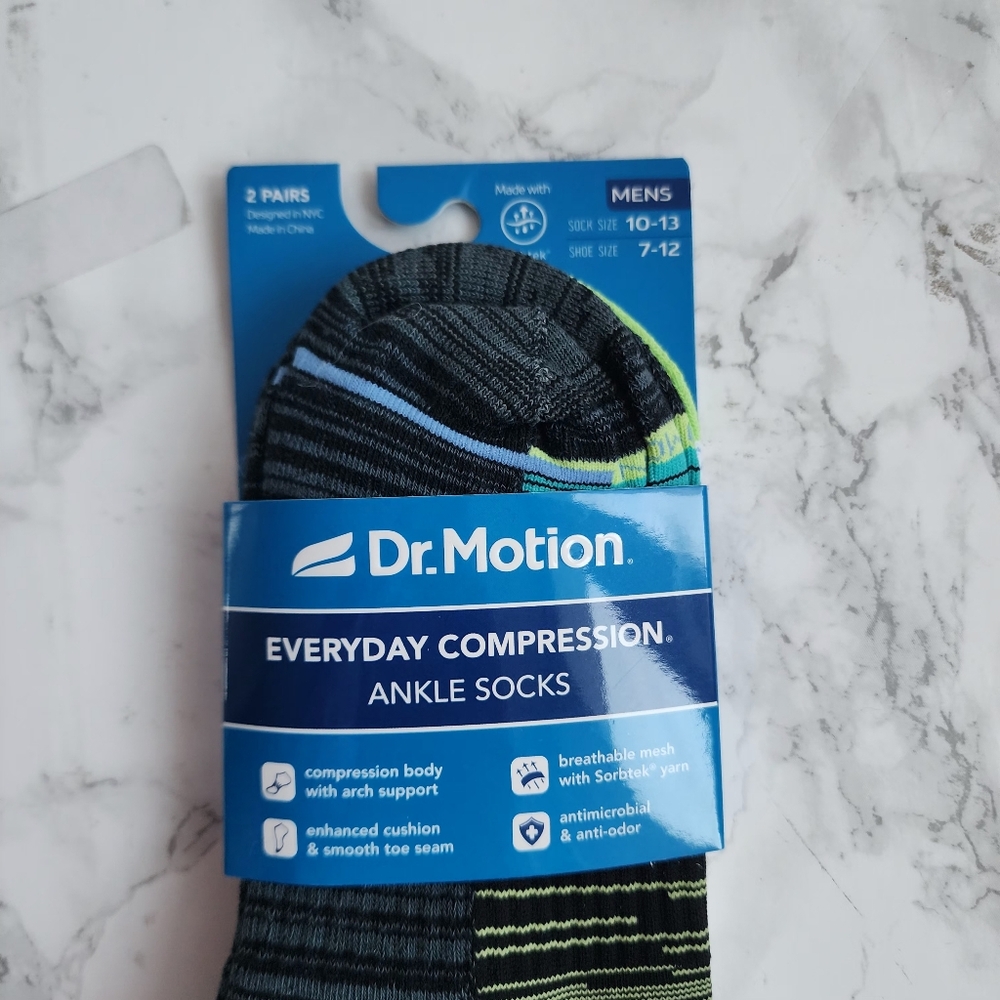 Dr. Motion Ankle Socks 6 Pairs Compression Socks Size Socks 10-13 Shoe 7-12 - Picture 10 of 11